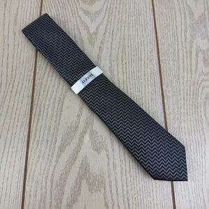 738 Alfani Men's Tie Abstract 001 Black $55 Chevron Polyester 1afc24-1006